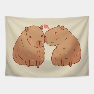 Capybaras in love Tapestry