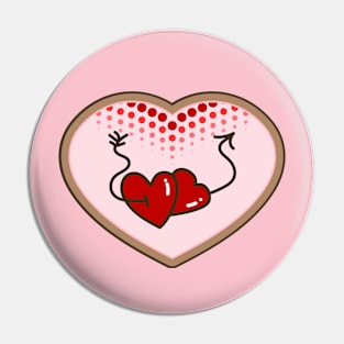 Kissing Heart Arrow Cookies Pin