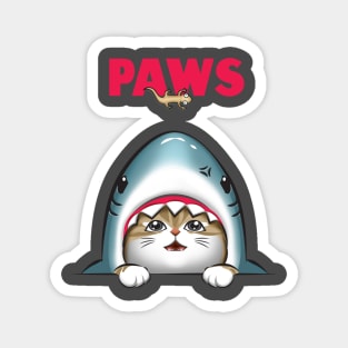 Paws Cat Shark Attack Cute Funny Cat Parody Top Magnet