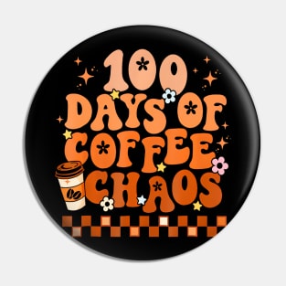 100 Days Of School Coffee Lover 100Th Day Of School Teacher Pin