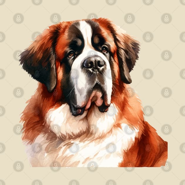 Saint Bernhardog Watercolor Painting - Beautiful Dog by Edd Paint Something