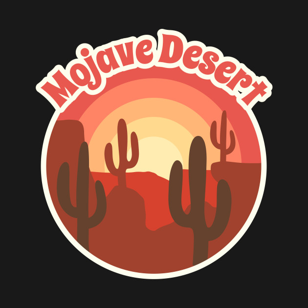 Disover Mojave California Desert Camping Hiking, California Desert, Mojave Desrt, Sand, Red Sun and Cactus, Mojave T-shirt - Mojave - T-Shirt