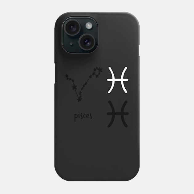 Pisces Star Sign Symbol and Constellation Sticker Pack Phone Case by murialbezanson