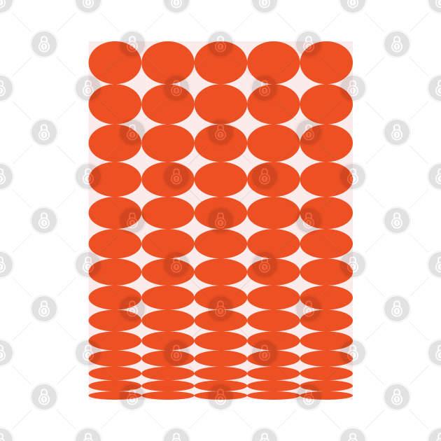 Retro Round Pattern - Orange by Colorable