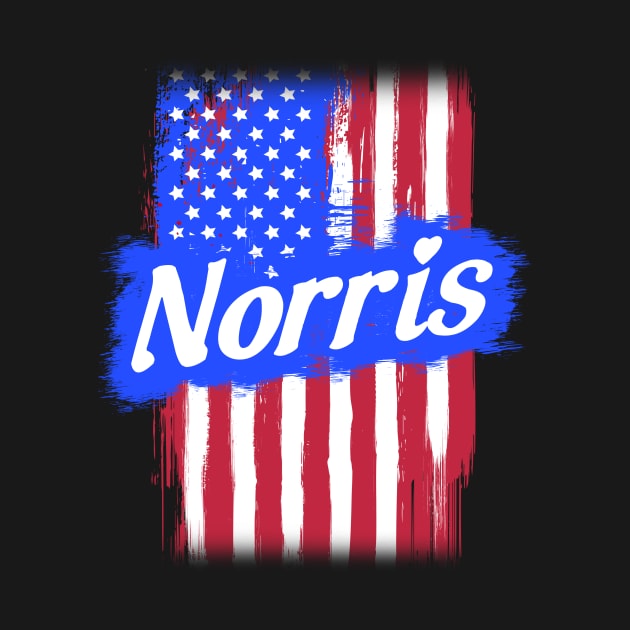 American Flag Norris Family Gift T-shirt For Men Women, Surname Last Name by darius2019