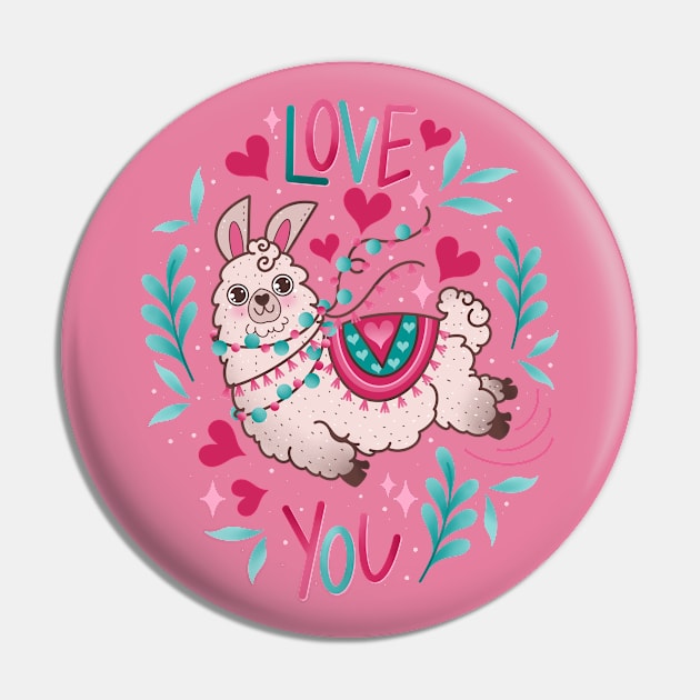 Love llama valentine Pin by Tex doodles 