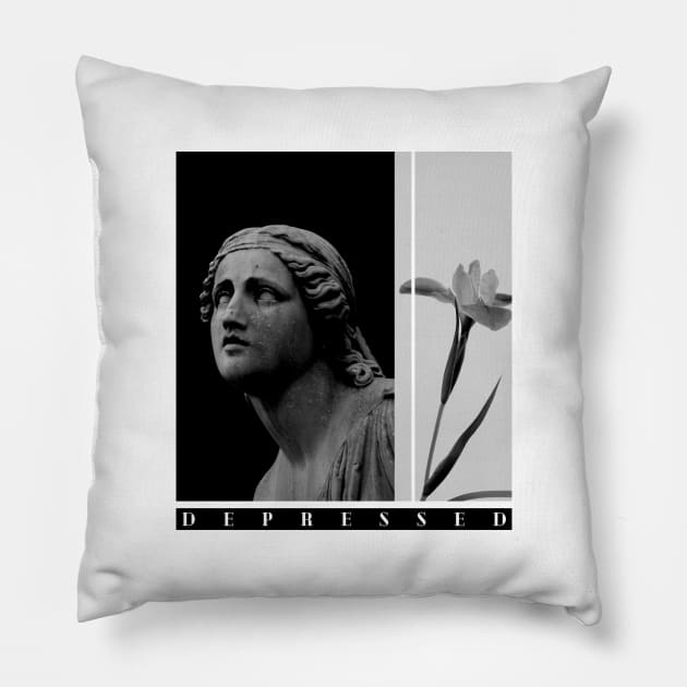 Depressed Pillow by Musers Apparel