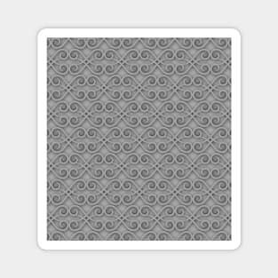 Grey textured vector tiles spiral pattern Magnet