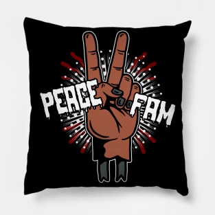 Peace Fam Classic Hip Hop Unity Vector Art Pillow