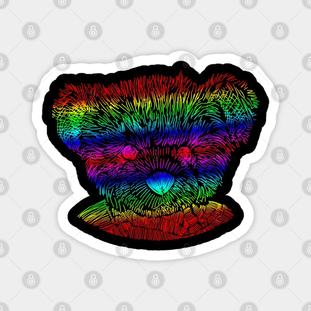 Teddy Bear Rainbows Magnet by ellenhenryart