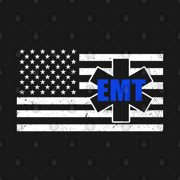 Paramedic Flag - Thin White Line Flag - Emergency Medical Technician by bluelinemotivation