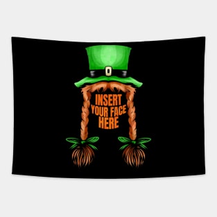 Green Hat, Red Braids, Insert Your Face Here St Patricks Day Tapestry