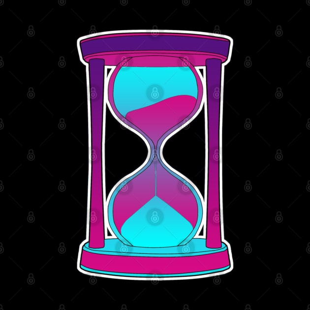 Vaporwave Hourglass Sticker Style Design by aaallsmiles