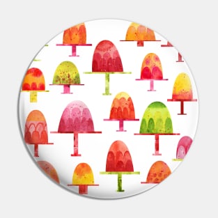 Jellies on Plates Watercolor Food Art Pin