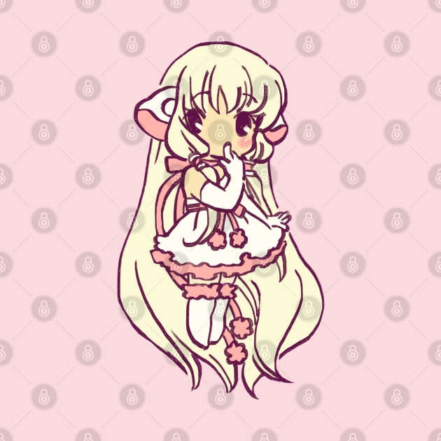 I draw pink pastel chibi chii / chobits elda chi motosuwa by mudwizard