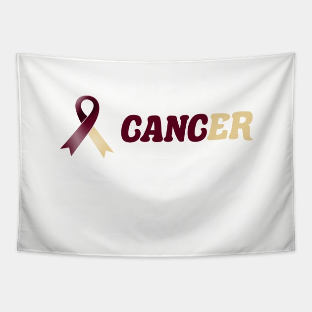 Head & Neck Cancer Burgundy/Ivory Ribbon Fighting Tapestry by MarYouLi