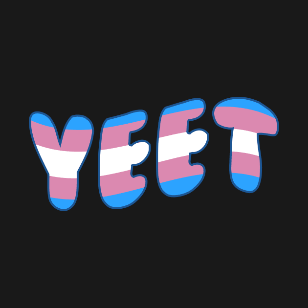 Trans Pride Yeet Transgender Pride Flag Colors Funny LGBTQ Yeet Meme by graphicbombdesigns