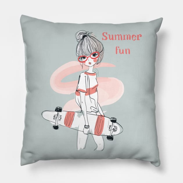 Summer fun Pillow by EveFarb