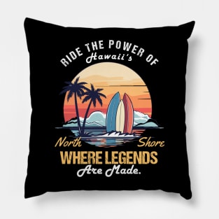 North Shore Bliss: Surfing Paradise in Hawaii - Epic Waves, Aloha Spirit, Beach Vibes Pillow