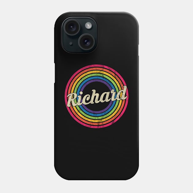 Richard - Retro Rainbow Faded-Style Phone Case by MaydenArt