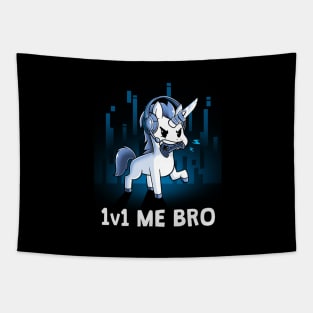 Cute Funny Cool Unicorn Gaming Video Lover  Sarcastic Humor Quote Animal Lover Artwork Tapestry