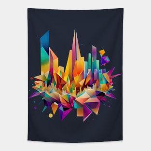 Colorful geometric Crystal Tokyo Tapestry