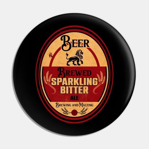 Brewing Beer Vintage Label Pin by CTShirts