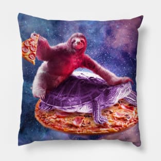 Trippy Space Sloth Turtle - Sloth Pizza Pillow