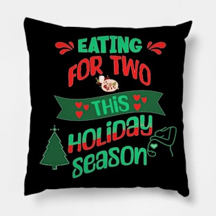 Eating For Two This Holiday Season, Pregnancy Announcement Pillow