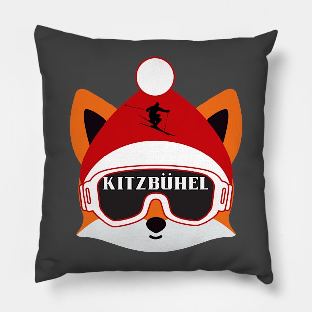 Ski Kitzbuhel - Tyrol - Austria Pillow by DW Arts Design