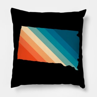 South Dakota State Retro Map Pillow