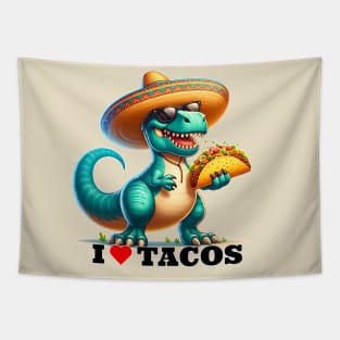 I love Tacos - Dinosaur Tapestry