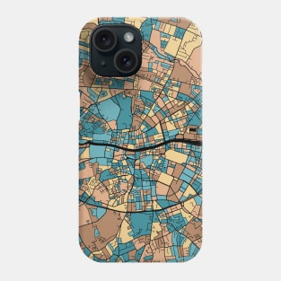 Dublin Map Pattern in Mid Century Pastel Phone Case