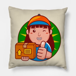 Courier Woman Pillow