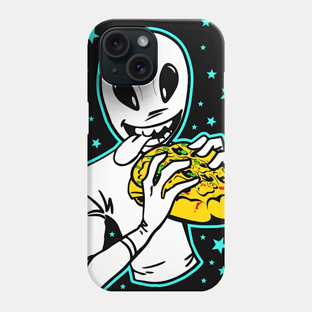 Alien Eating Pizza Phone Case by WildOutdoors