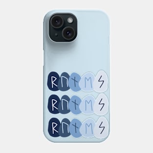 "RUNES" On Blue Phone Case