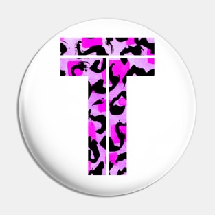 Copy of Letter T Watercolour Leopard Print Alphabet Pin