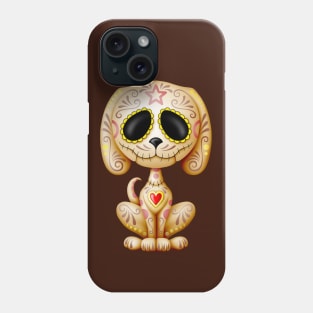 Brown Zombie Sugar Skull Puppy Dog Phone Case