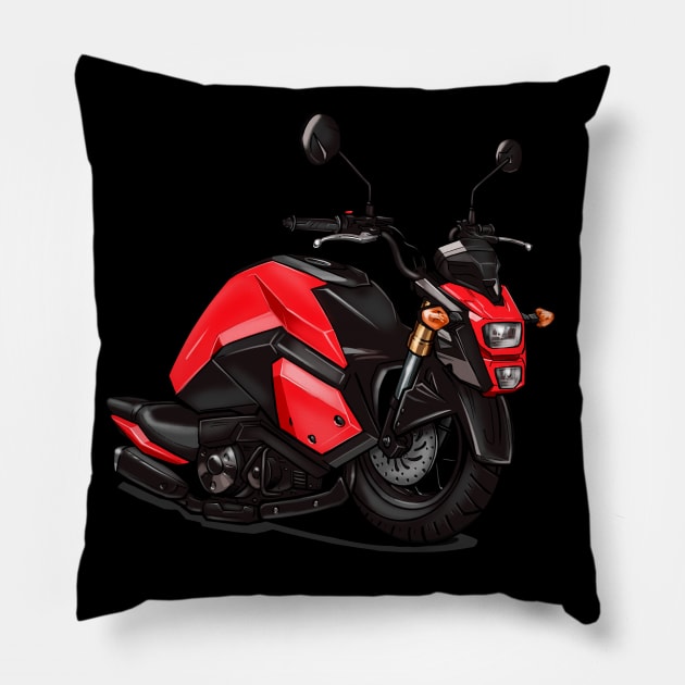 Grom Snail Red Pillow by MOTORIND