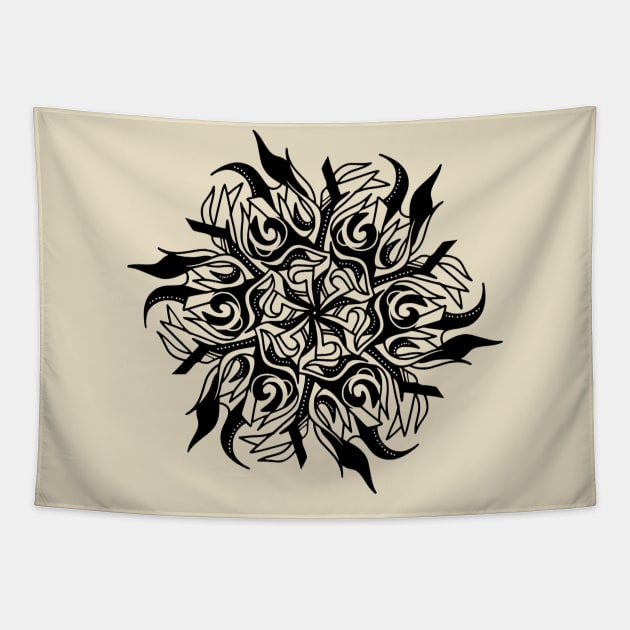 Tribal Flower Mandala Tapestry by jen28