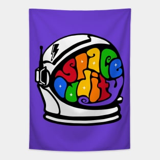 Space Oddity Astronaut Helmet Word Art Tapestry