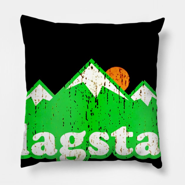 Flagstaff Arizona AZ Shirt Vintage Hiking Mountains Pillow by Jipan