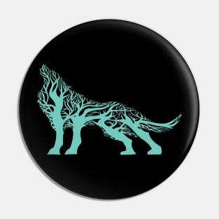 Wolf tree blend cute cool colorful Pin