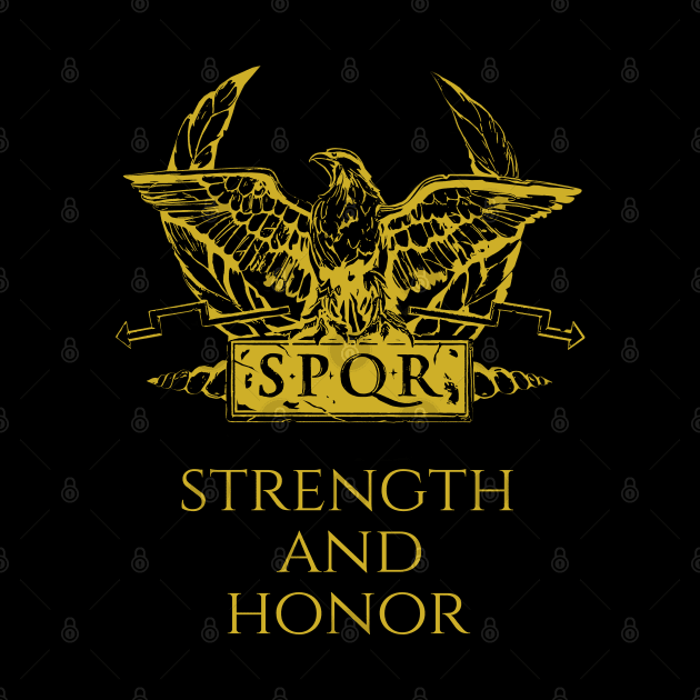 Strength And Honor! Ancient Rome SPQR Legionary Eagle Standard by Styr Designs