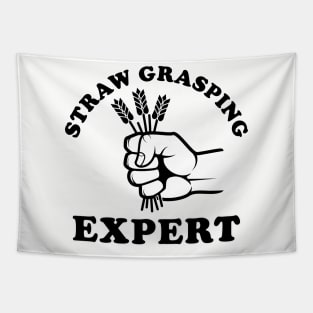 Straw Grasping Expert (Dark on Light) Tapestry