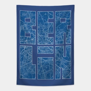 Berlin, Germany City Map Typography - Blueprint Tapestry