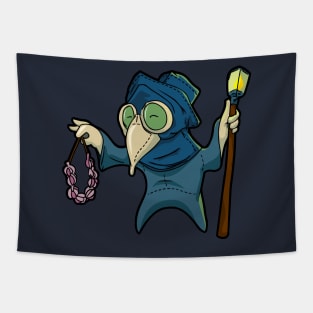 Medieval cartoon plague doctor Tapestry