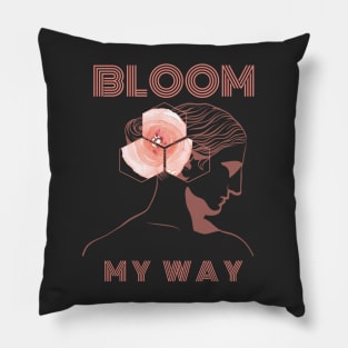 Bloom My Way Out of the Dark Burnt Coral Pillow