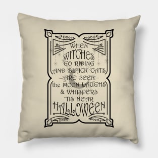 When Witches Go Riding - Black Print Pillow