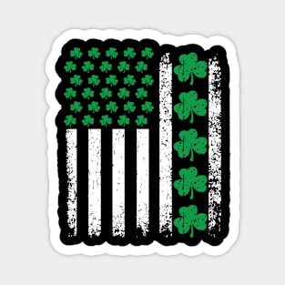 US American flag with shamrocks Magnet